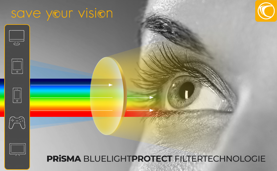 save your vision Bild Auge mit den Spektrumfarben